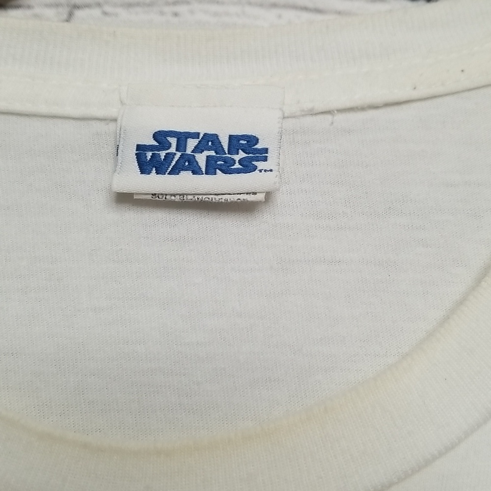 Star Wars Mens White/black 100% Cotton Vintage T-shirt Size Large - Picture 2 of 4